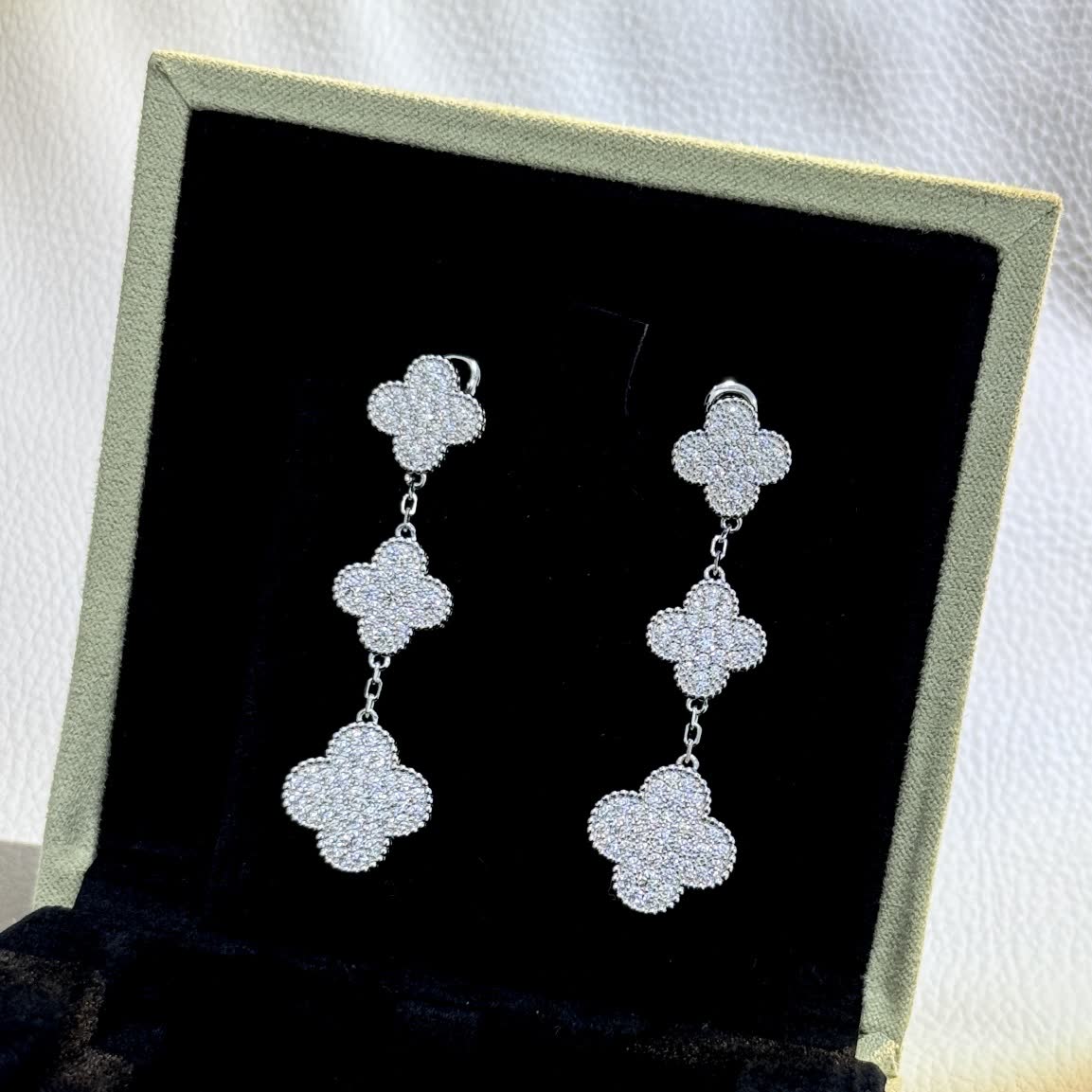Van Cleef & Arpels Silver Clover Earrings